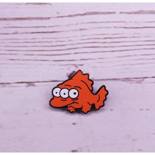Blinky The Fish Enamel Pin Springlfields Favorite Mutant Fish pin