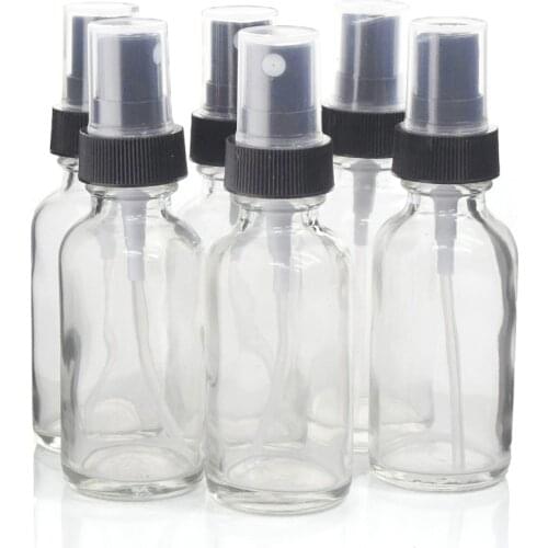 6pcs 30ml Plain Clear Glass Spray Bottle with Fine Mist Sprayer for essential oils aromatherapy perfume empty refillable 1 Oz