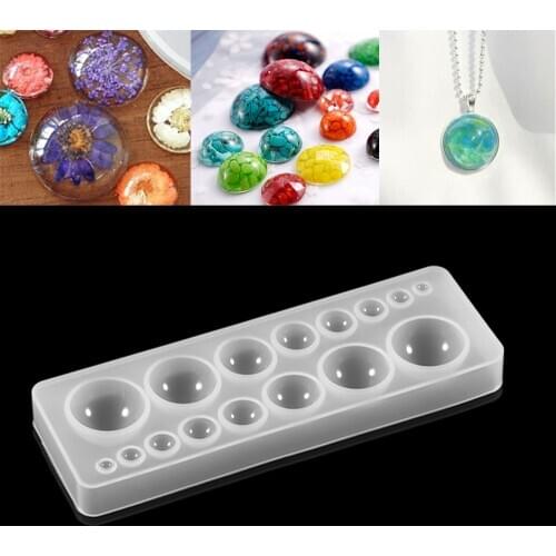 1pcs Silicone Mold half ball Oblate Cabochon Pendant Resin Silicone Mould Handmade Tool Epoxy Resin Molds Jewelry Making