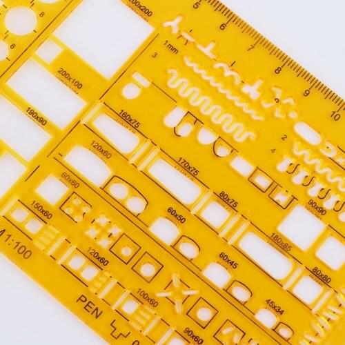 C1FB Geometric Electrician Formwork Template Ruler Stencil Drawing Measuring Tool
