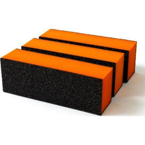 3pcs Black Sponge Buffer UV Gel Polishing Sanding Buffering File Block Foam Sandpaper Manicure Pedicure Nail Art Tool