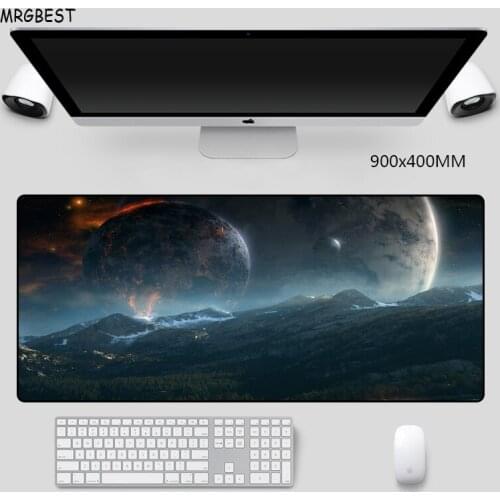 MRGBEST Mouse Pad XL XXL Deep Color Stars Picture Thermal Transfer Non-slip Nature Rubber with Locked Edge Wrist Mats for Gamer