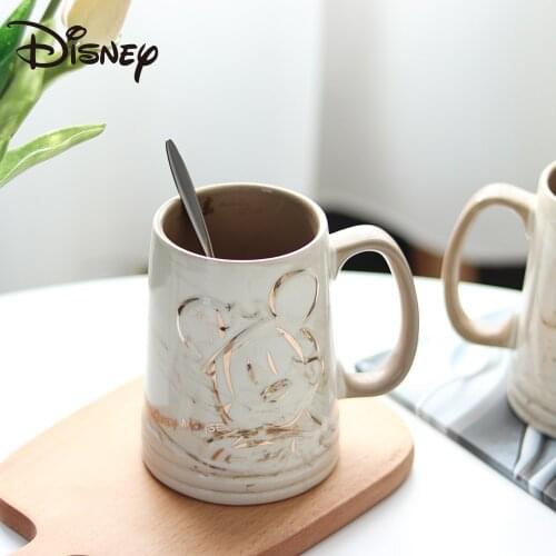Disney Mugs Mickey Mouse Marbled Ceramic Mugs Creative Cartoon Large Capacity Milk Mugs Beer Mugs mugs coffee cups