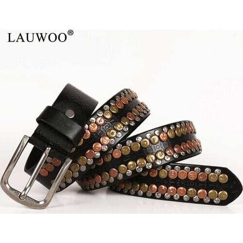 LAUWOO Men's Wide Belts