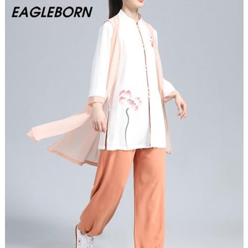 Summer Tai Chi Clothing Women Hanfu Clothing Three-piece Tai Chi Chinese Traditional Clothing Women Performance Clothing Set