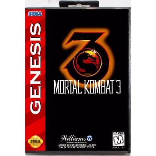 Mortal Kombat 3 16 bit MD Game Card With Retail Box For Sega Mega Drive For Genesis
