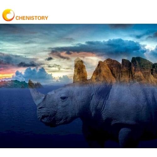 CHENISTORY Frame DIY Painting By Numbers Animal Picture By Numbers Landscape Acrylic Paint On Canvas Wall Art Artwork Home Decor