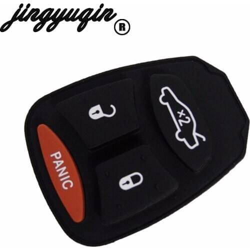 Jingyuqin Key Shell Car Accessories 1Pcs New Black 4 Button Remote Car Key Fob Replacement Rubber Pad Repair For Dodge