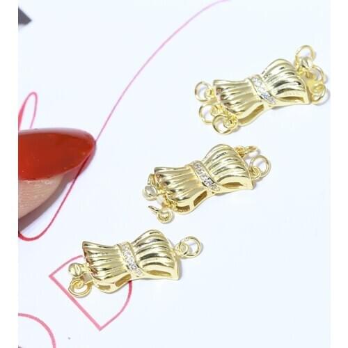 ONE ROW/TWO ROW/THREE ROW NEW Bow 925 Sterling Silver Necklace Bracelet Clasps and Hooks Jewellery Accessory Parts Settings