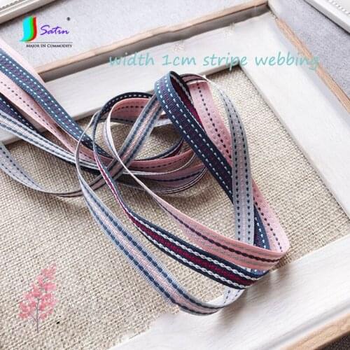 Wholesale Width 1cm Stripe Webbing,Handmade Hair Ornaments Material,Clothing Decorative Sewing Accessories,Blue Pink Lace A0086C