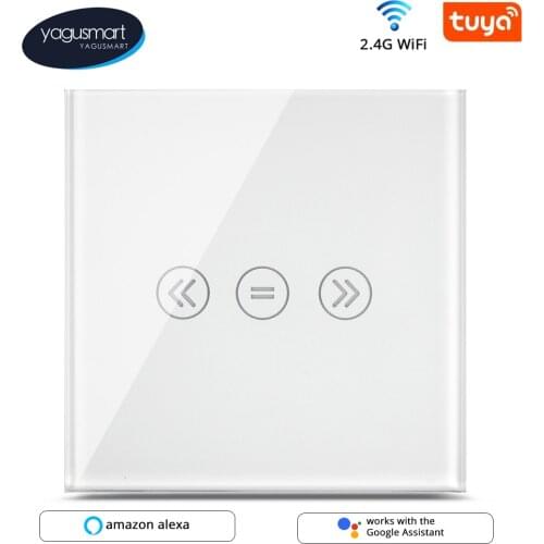 Yagusmart Tuya Smart Life WiFi Curtain Switch Roller Shade Touch Switches WiFi Remote APP Alexa Google Home Phone Control
