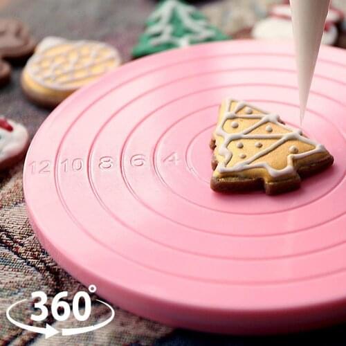 Plastic Cake Plate Turntable Rotating Anti-skid Cake Stand Cake Decorating Rotating Table Cake Spatula DIY Baking Kitchen Tool