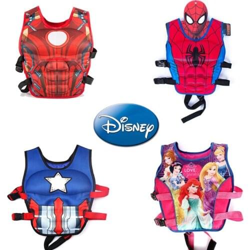 Disney Mickey Cartoon Anime Kids Life Vest Floating Girls Boys Jacket Swimsuit Sunscreen Floating Power Swimming Pool Drifting
