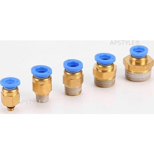 Air Pipe Pneumatic Connector 4mm 6mm 8mm 10mm 12mm Hose Tube Thread size 1/4" 1/2" 1/8" 3/8" Male Quick Coupling