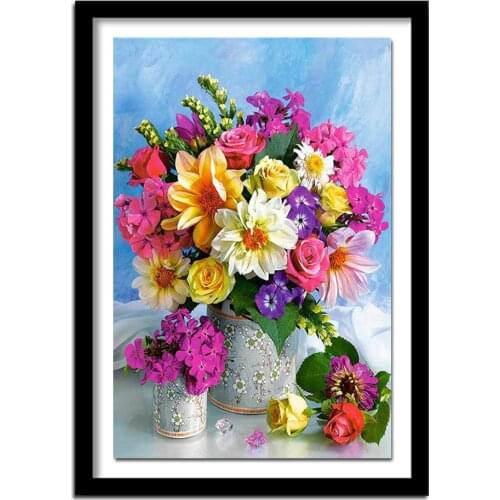 Full circular diamond embroidery Bright flowers diamond full circular painting stitch crystal diamond painting