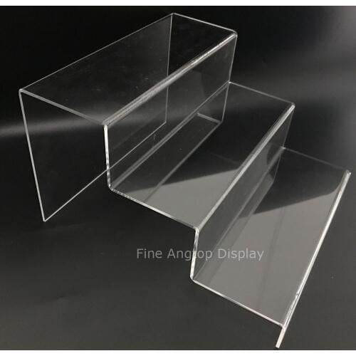 Clear Acrylic Riser Step Display 3 Tier Minerals Fossils Display Shelf Sunglasses Small Toys Show Stand Exhibition Display