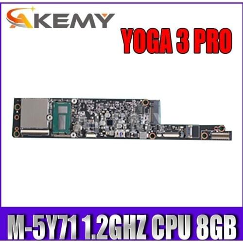 For Lenovo Yoga 3 Pro 1370 Laptop Motherboard With SR23Q M-5Y71 1.2Ghz CPU 8GB AIUU2 NM-A321 5B20H30465 5B20H30466