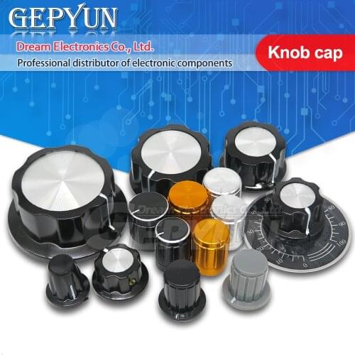 5pcs potentiometer knob cap/bakelite knob with dial scale MF-A01-A05/knob cap knurled shaft / button cap /aluminum alloy knob