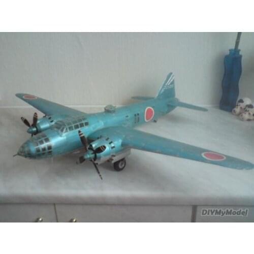 DIYMyModeI Mitsubishi land attack aircraft DIY Handcraft Paper Model KIT Handmade Toy Puzzles Gift Movie props