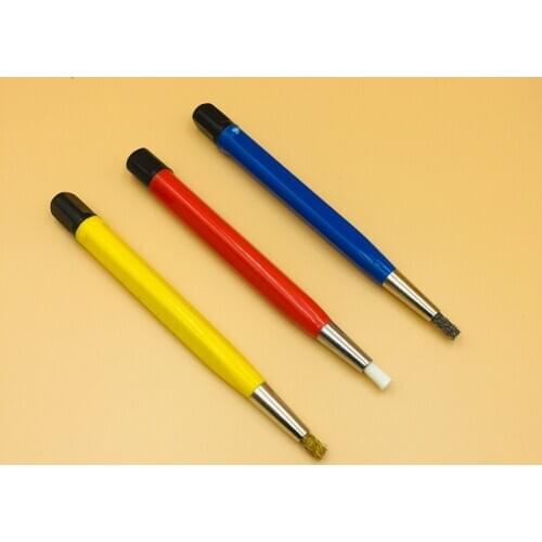 3PCS Fiberglass Copper Steel Scratch Brush Pen Rust Dirt Remover Watch Repair Tool
