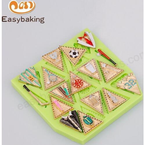 Boy Sport Bunting Silicone Mould Graduation Cake Decorating Tools Kitchen Accessories Cooking Baking Tools