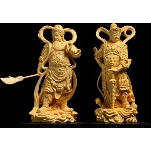 Door Buddhas Gavin Vedas Statue Weituo Guan Yu Ornament Guan Gong Wood Carving Home Decor