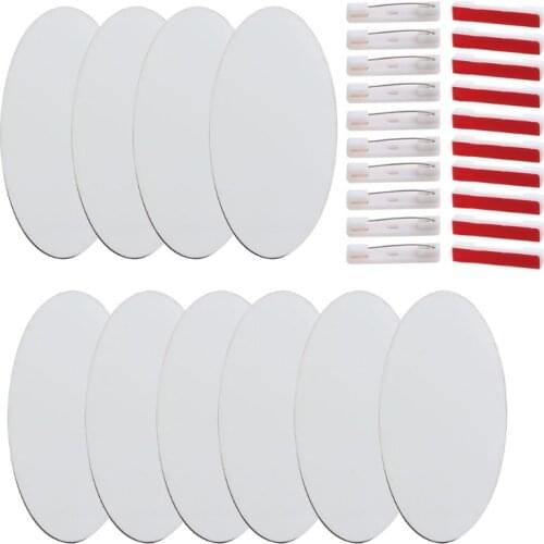 Sublimation Badges Pin DIY Blank ID Name Badge Heat Transfer Name Tag with Pin Backing for Personalized Badges Making