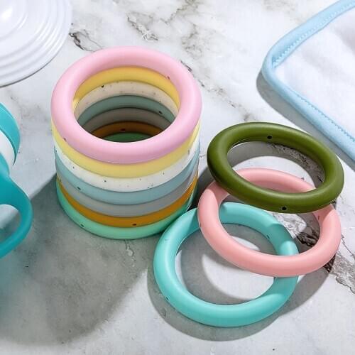 TYRY.HU10PC Baby Round-Shape Silicone Teether Baby Molar Toys Safety BPA-Free Food Grade Silicone DIY Pacifier Chain Accessories