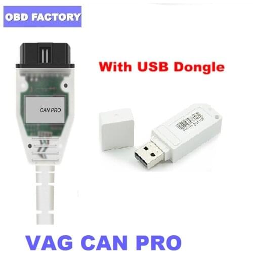 VAG CAN PRO V5.5.1 With Dongle With FTDI FT245RL Chip VCP OBD2 Diagnostic Interface USB Cable Support Can Bus UDS K Line