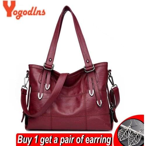 Yogodlns Luxury Handbags Women Bags PU Leather Designer Shoulder Bag 2021 Women Messenger Bags Lady Tote Bag