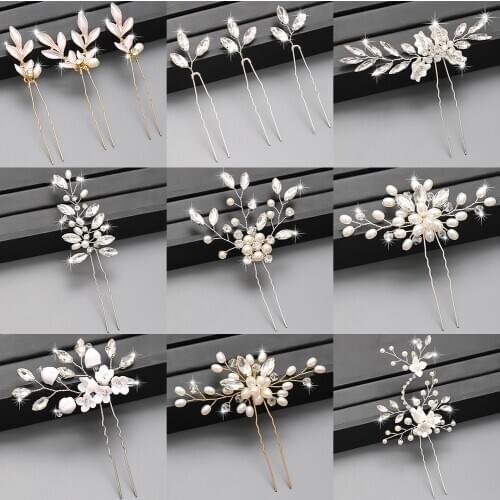 Hair Pins Hair Accessories For Women Wedding Accessories Hair Clips Jewelry Pearl Rhinestone Flower Hair Clip Pins Headpiece
