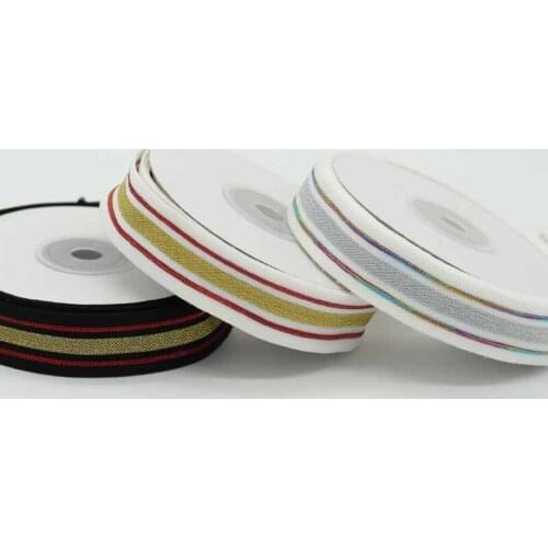 20mm gold glitter Elastic ribbon Accessories Diy Sewing Garment Stretchy Tripe Tape stripe ribbon Wholesale