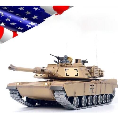 1:16 2.4 Ghz RC tank US M1A2 Abrams Tanque de batalla principal Control remoto tanque humo y sonido Metal track baby toy gift