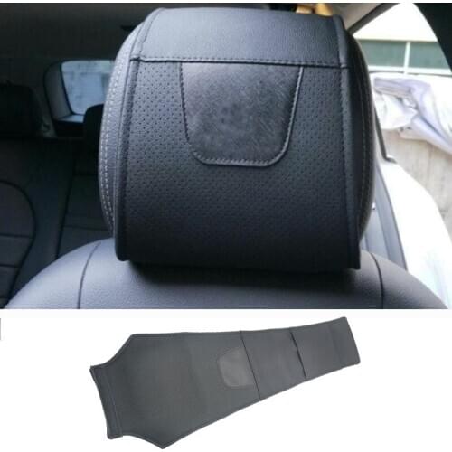 1pc for Hyundai Elantra i10 i20 i30 i40 Kona solaris Car Headrest Protector Case Pu Leather Car Headrest Cover Car Accessories
