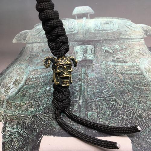 1PC Retro Brass Skull Knife Beads Lanyard Pendant Paracord Umbrella Rope Necklace Bracelet DIY Decorative Pendant Accessories