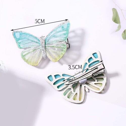 2PCS/Set Headband Hair Accessories Girls Colorful Butterfly Cartoon Hairpin Children Fashion Hair Clips For Hair Barrettes