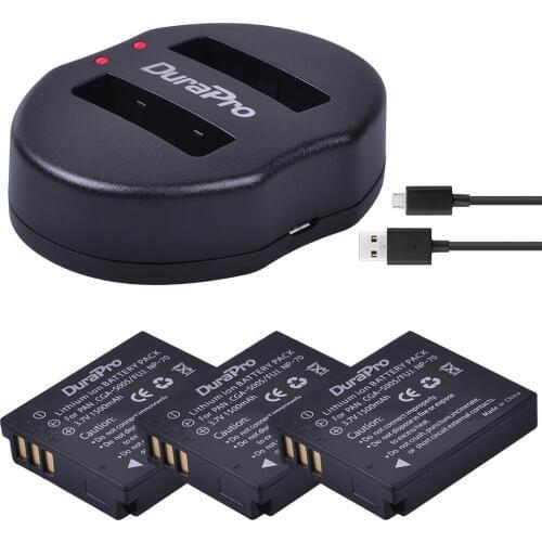 3pc CGA-S005 CGA S005 Battery +USB Dual Charger for PANASONIC DMW-BCC12 DMC-FX8 FX9 FX10 FX12 FX50 FX150 LX1 LX2 For Fuji NP-70
