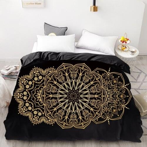 3D HD Digital Printing Custom Duvet Cover,Comforter/Quilt/Blanket case Queen King Bedding 220x240,Bedclothes Golden round