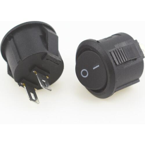 5pcs/10pcs 16mm Diameter Small Round Boat Rocker Switches Black Mini Round Black White Red 2 Pin ON-OFF Rocker Switch
