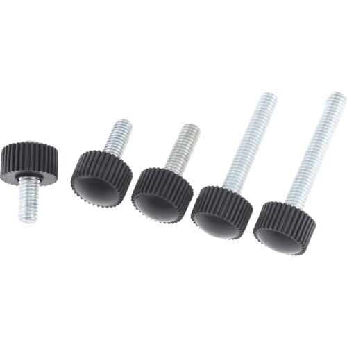 5PCS M4 M5 M6 Knurled Nylon Round Plastic Head Handle Thumb Screw Bakelite Bolt Black Bakelite Hand Screw M4x8 M5x10 M6x40