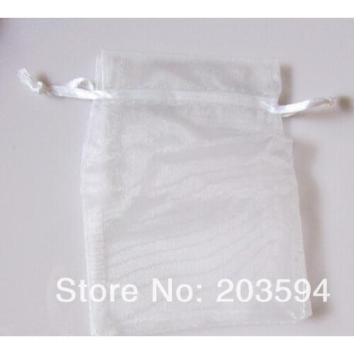 500pcs/lot Mini Jewelry Packing Bags White Organza Bags 9*12cm Pretty Pouches Wedding/Candy Gift Bags