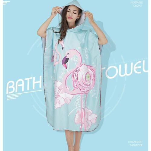 YUKE Adults Quick Drying Beach Cloak Changing Robe Swim Bath Towel Outdoor Sports Poncho Bathrobe Soft Beach Swimming Towels