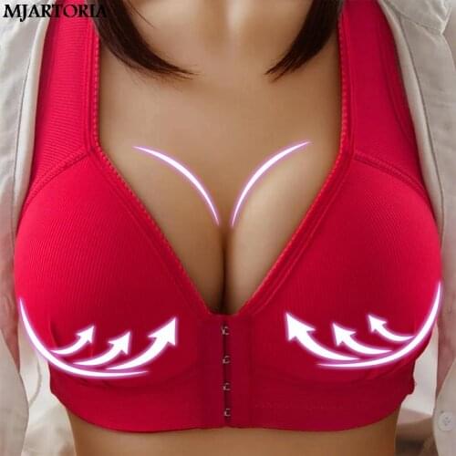Sexy Push Up Bra For Women Front Button Bralette Anti-Sagging Breast Sports Bras Wireless Underwear For Girls Womens Underwear