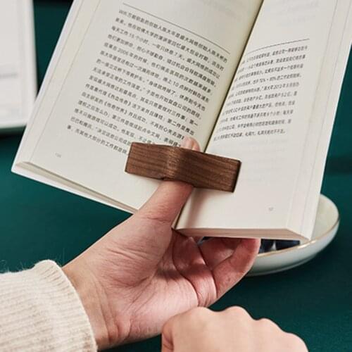 Thumb Book Page Holder Natural Walnut Wood Book Opener Read Accessories for Book Lovers Great Gift for Teachers Students