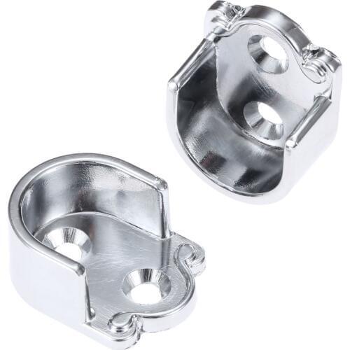 DRELD 2Pcs 19mm Dia Zinc Alloy Wall Mounted Pipe Tube Wardrobe Clothes Tube Rail Supports Bracket Furniture Hardware