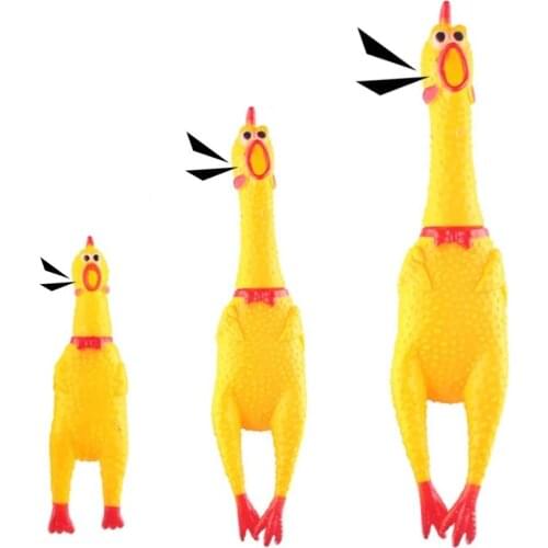 Pet suppleFashionSqueak Toys Screaming Chicken Squeeze Sound Toy For Dogs Super Durable Funny Yellow Rubber Chicken Dog Chew Toy