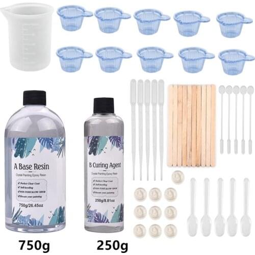 Epoxy Resin Glue AB 3:1 AB Fast Curing Glue Resin Mold Transparent Colorless Glue High Hardness Protection Film 100g/400g/1000g