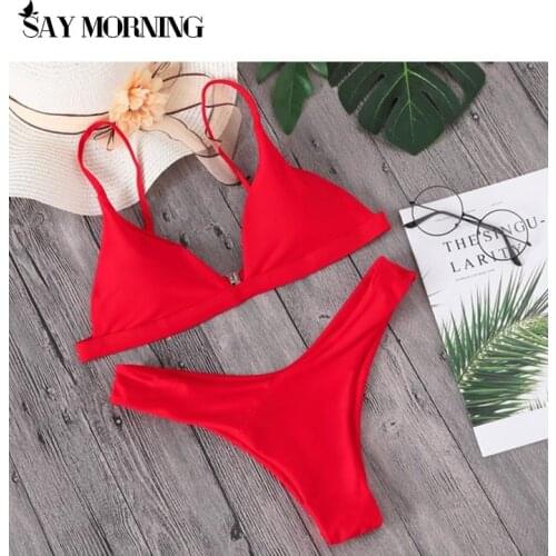 SAY MORNING Women Swimsuit Sexy Push Up Micro Bikinis Set Swimming Bathing Suit Mujer Beachwear Summer Brazilian Bikini 2021