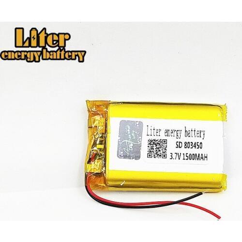3.7V 1500mAh 803450 Lithium Polymer LiPo Rechargeable Battery li ion cells With PCB For Mini Fan MP4 MP5 GPS Toy PDA Headset