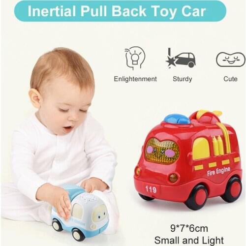 Mini Cartoon Car Toy Plastic Pull Back Cars Model Mobile Vehicle Fire Truck Taxi Boys Girls Toys Educational for Children Gift